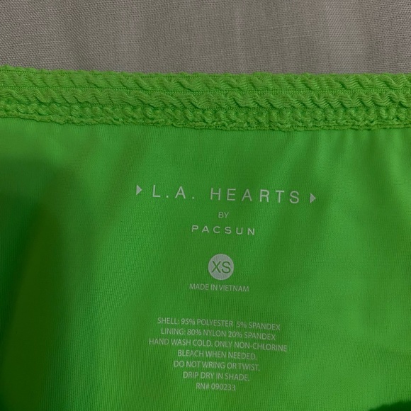 Pac Sun LA Hearts Green Swimsuit - Bikini and Cheeky Bottom - Picture 3 of 4